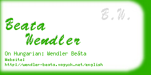 beata wendler business card